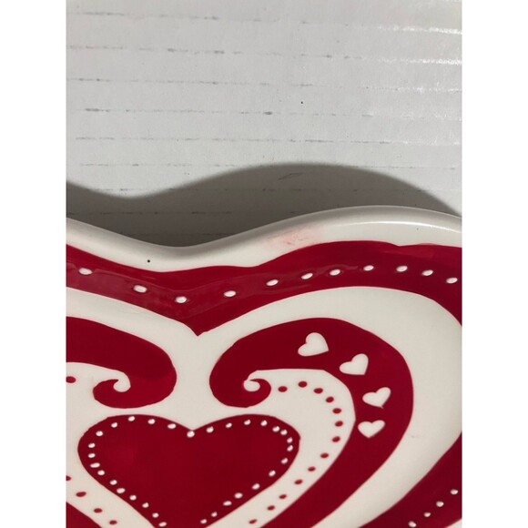 Vintage Mesa Home Heart Shaped hand crafted Large Plate, love Dish 9 1/2 x 9 1/2 - Picture 7 of 16